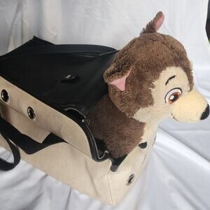 US Based Authentic HERMES Sac de Transport Toile Chien Pet Dog Carrier Purse Bag